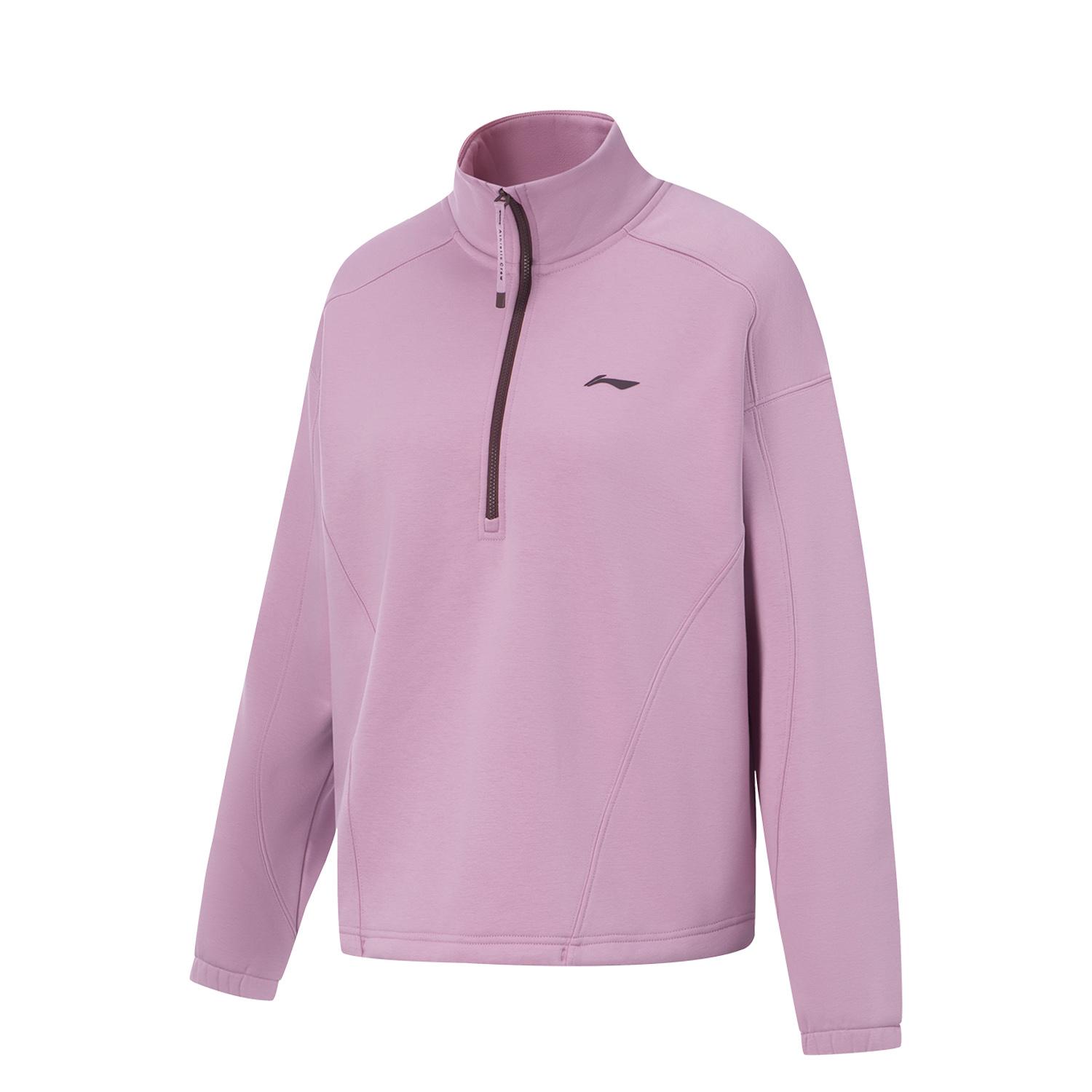 

Li Ning Серия Фитнес Антибактериальный Антистатический Свободный Крой Воротник-стойка Логотип Толстовка Женская Толстовка AWDVF82-1 XXL