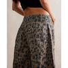 VEZFAA Women's Fashion Casual Leopard Print High Waist Trousers Pants & Capris