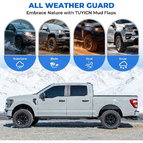 Mud Flaps Compatible with F150 (2WD/4WD) 2021-2025 Accessories, MudGuards for Truck Splash Guards Fenders 2PCS Mudflaps
