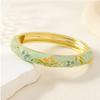 Zinc Zinc Zinc Alloy Enamel Bracelet Elegant Traditional Jewelry Charming Retro Court Floral Bangle  Party