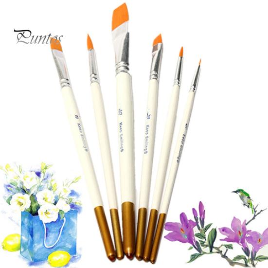 6x Professionelle Malerei Pinsel Set Acryl Öl Aquarell Künstler Pinsel