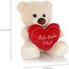 CEJAMA Teddy Bear Plush with Heart - 25 Cm Cuddly Stuffed Animal with Love Message for Valentine's Day, Birthday, Anniversary, Mother's Day Gift