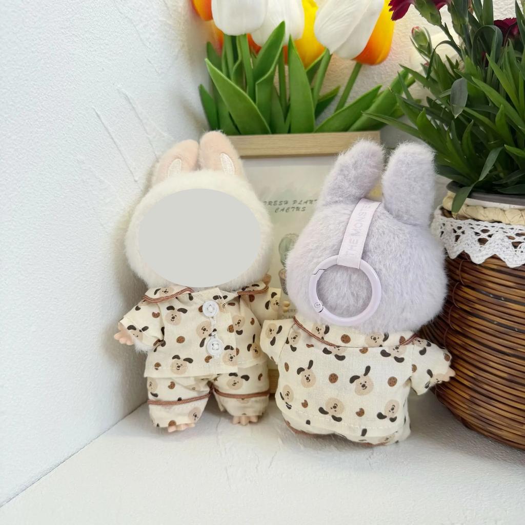 17cm/38cm Plush Doll'S Clothes Outfit Accessories For Korea Kpop Exo Labubu Idol Spring Wild Autumn Pajama Set Clothing Gift