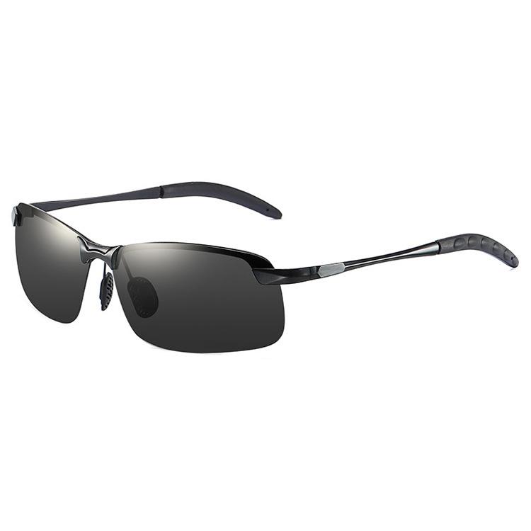 Men's Semi Rimless Polarized Sunglasses Lightweight Durable Frame UV Protection with Hard Case and Cleaning Cloth Included