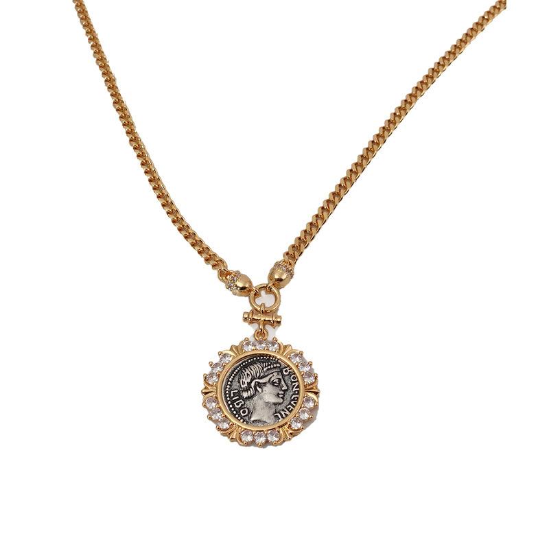 Roman Lucky Muse Necklace Women'S Versatile Premium Pendant Sweater Chain Personalized Stacking Wear Qingdao Accessories
