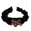 Plaid Bow Pom-pom Choker Necklace - Christmas Ornament Style