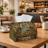 1pc Vintage Retro Americana Tissue Box | Durable, Route Sign Car Sepia Rustic Suitable for Living Room Accent, Bedroom Decor, Encouragement Gifts, Wor