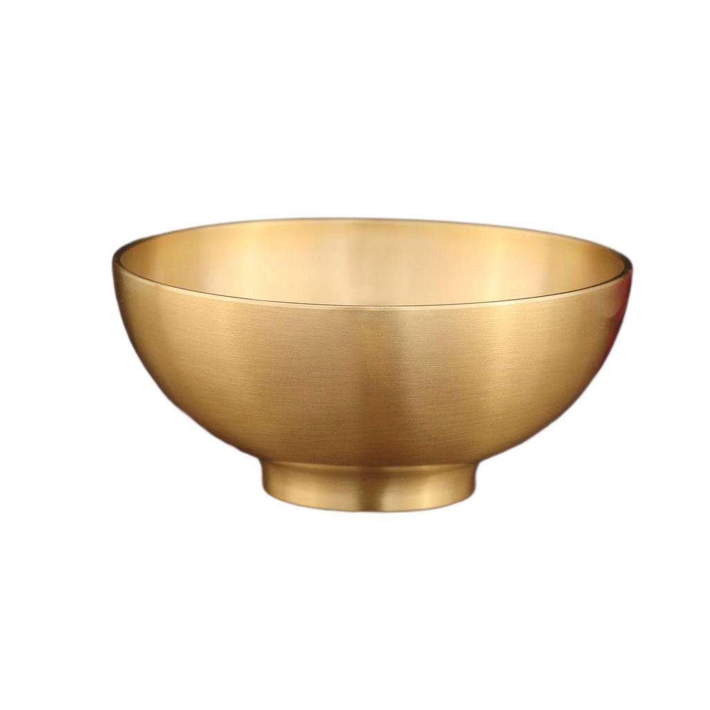 Glatte gebürstete Messing-Gold-Schatzschale - Chinesischer Stil Wasseropfer, Kupferornament für buddhistischen Saal, Frühlingsfestgeschenk