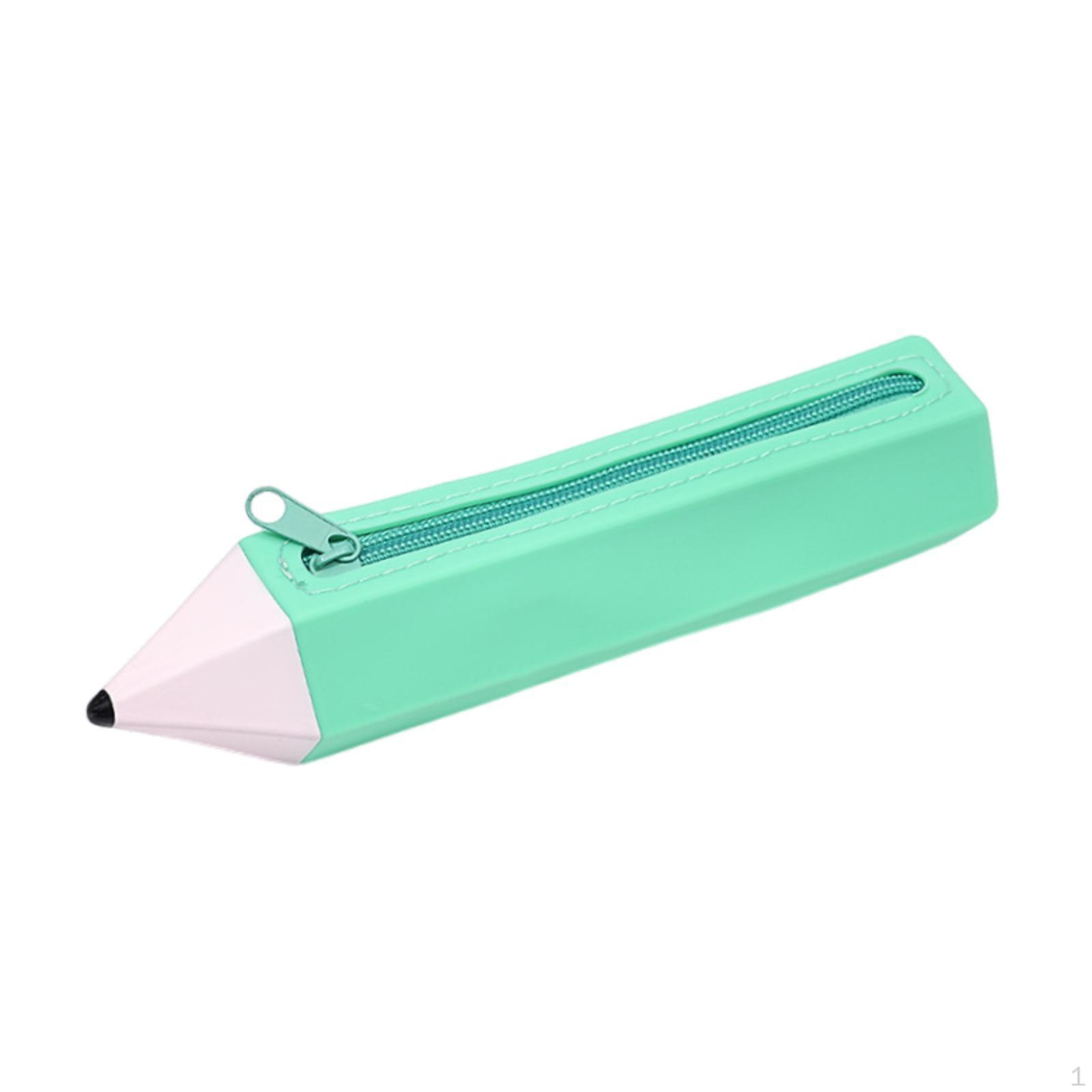 

Pencil Shaped Case Container Cute Gift Multipurpose Portable Pen Holder Pouch for Children зелёный
