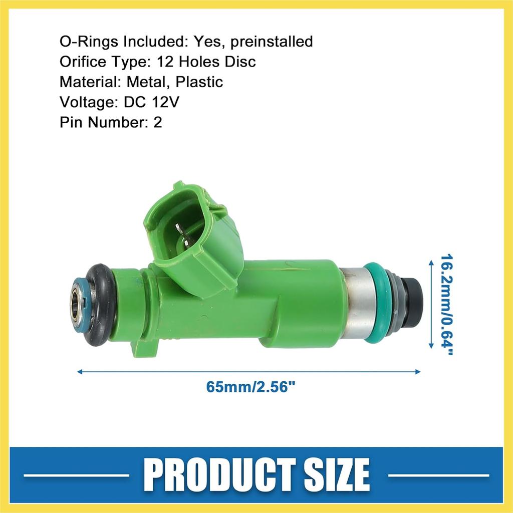 Fuel Injector No.16600JK20A Fuel Injection Nozzle for Nissan Pathfinder 14-20 3.5L for Nissan 350Z 07-09 3.5L Green (Pack of 6) Benefit