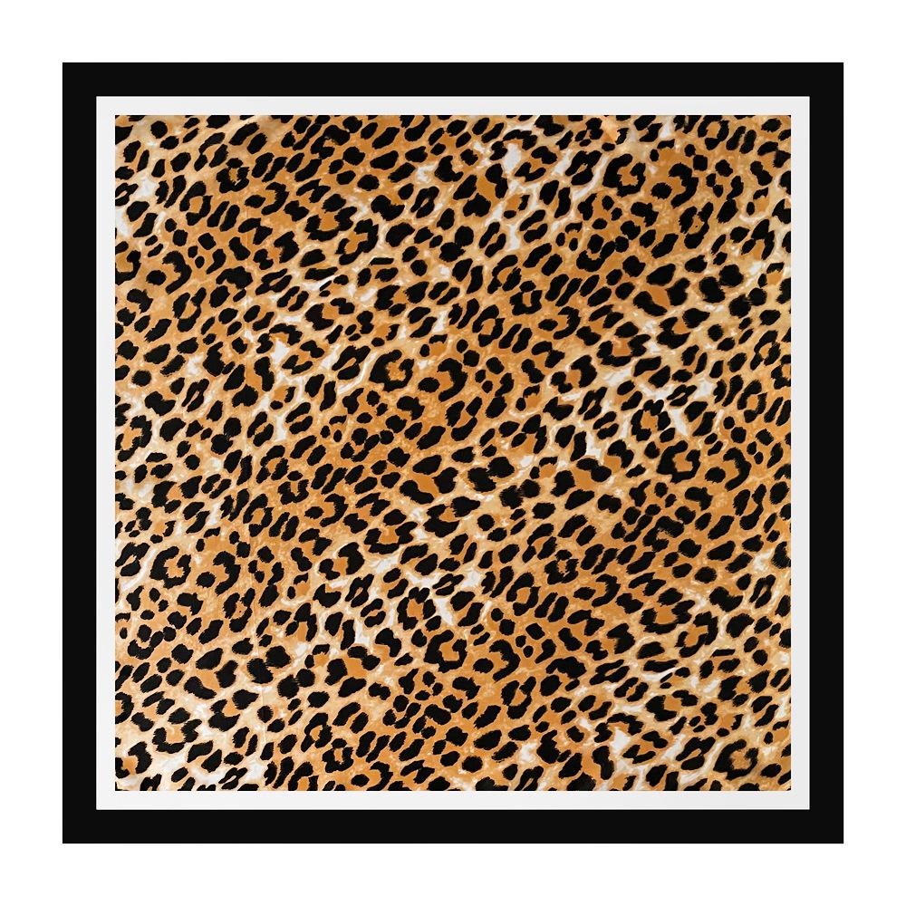 90s Print Leopard Print Elegant Fashion Headscarf Faux Silk Women's Versatile Head Wrap Retro Satin Square Scarf
