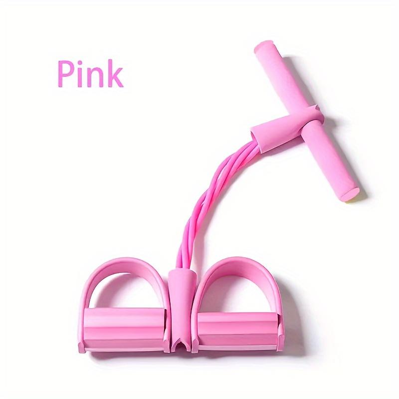 

Foot Pedal Tension Bands Home Gym Resistance Bands 4 Elastic Pull Straps Tension Rope for Full Body Workouts and Abdominal розовый