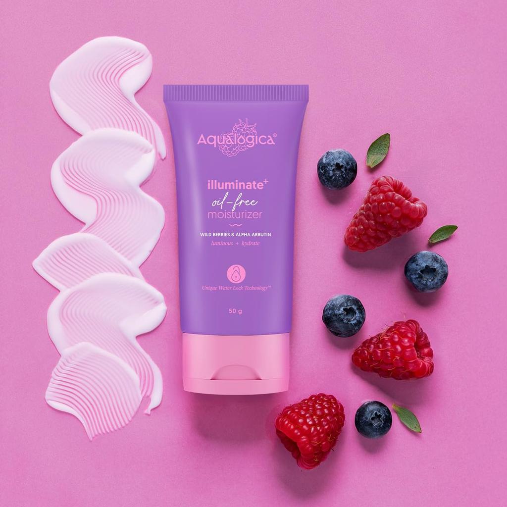 Aqualogica Illuminate+ Ölfreier Feuchtigkeitsspender Für Strahlende Leuchtende Haut, Leicht Nicht Klebrig Tägliche Feuchtigkeitsversorgung 50 g