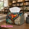 1pc, 2D Flat Printing, Tissue Box Heart-Shaped Tree Pattern Printed Tissue Box, Suitable for Napkin Storage In Cars, Kitchens, And Restaurants, Home D