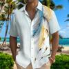 Men's Feather  3D Print Shirt Button Up Shirt Casual Shirt Summer Shirt Short Sleeve Daily Vacation Clothing