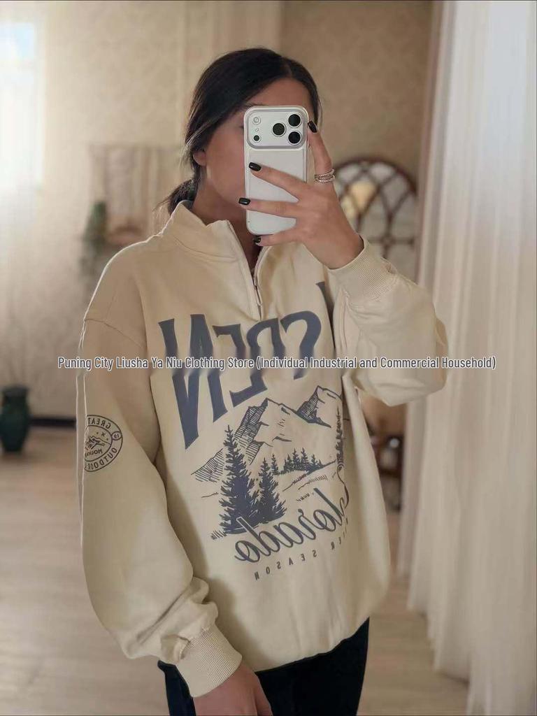 Trendy Rogue Print Lapel Zipper Hoodie: Autumn/Winter Fashion Essential