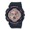 BABY-G BA-130-1A4JF Women's Watch - Shock-Resistant, 10 Bar Waterproof, Black & Multi-Color
