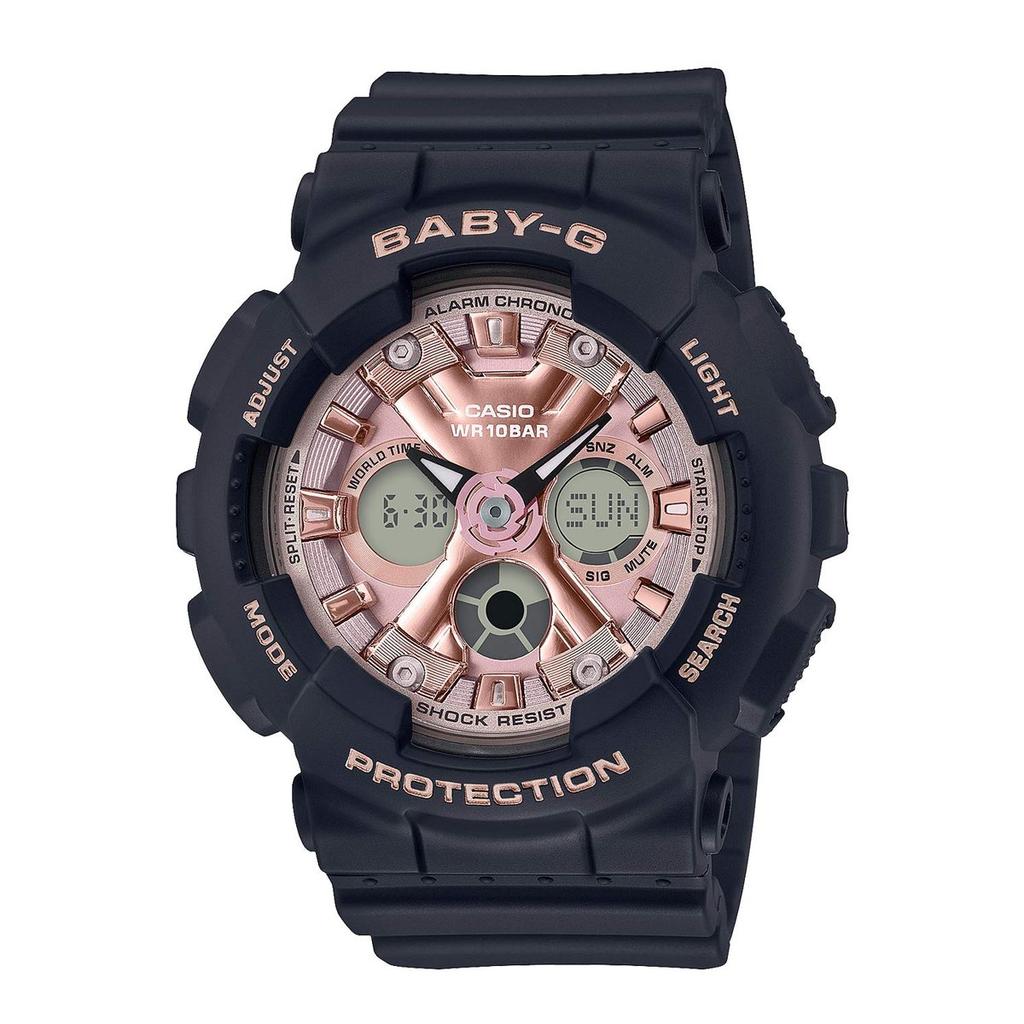 BABY-G BA-130-1A4JF Women's Watch - Shock-Resistant, 10 Bar Waterproof, Black & Multi-Color