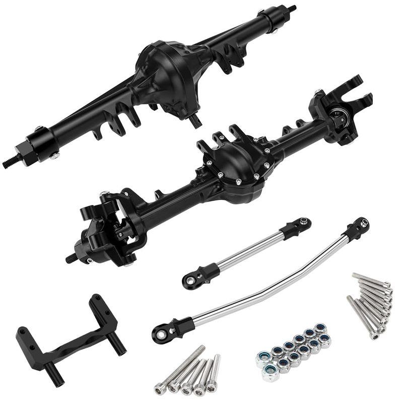 GLOBACT Aluminum Front & Rear Axles Set for 1/10 Axial SCX10 I II RC Crawler Car Upgrade Accessories