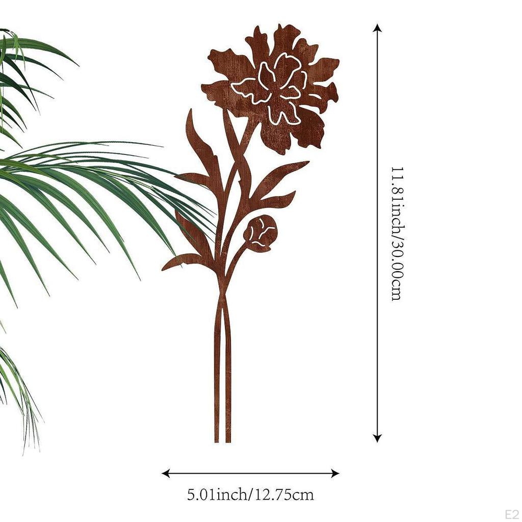 Flower Garden Stake Yard Art Ornament Gifts Versatile Easy to Use Decoration Iron for Lawn