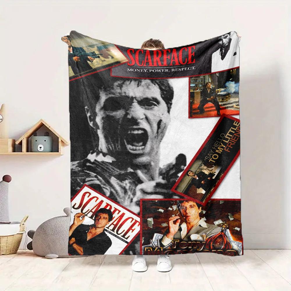 Scarface Movie Poster Flannel Blanket Throw Blanket Soft Warm Sofa Bed Camping Home Decor Unique Christmas Gift C9211123