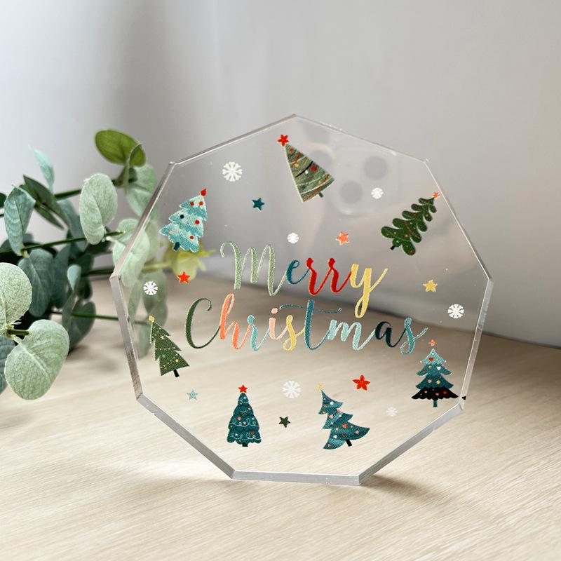 Nine-sided Shape Transparent Acrylic Christmas Souvenir Bedroom Living Room Desktop Ornaments