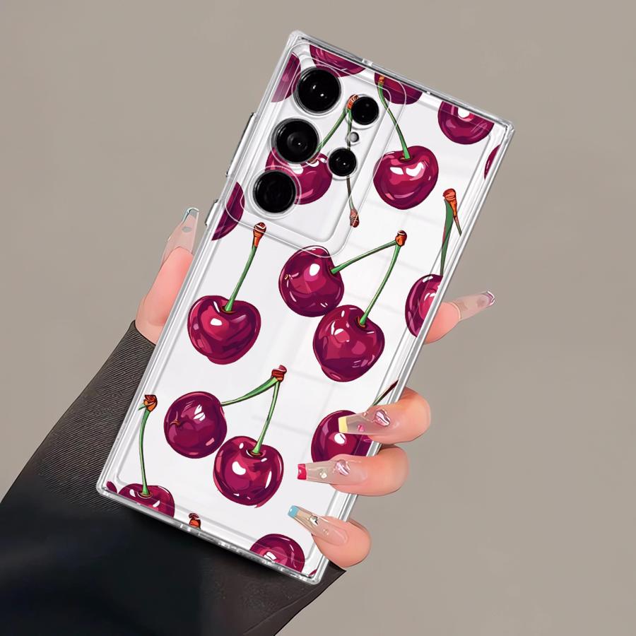Fruit Cherry Phone Cover Case for Samsung Galaxy S26 S22 FE S24 S21 Note 20 Ultra 10 S25 Edge S20 Plus S23 Ultra