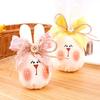 Easter Bunny Tabletop Ornament Cute Plush Rabbit Decorations with Bow Soft Fabric Table Accent for Living Room Bedroom Office