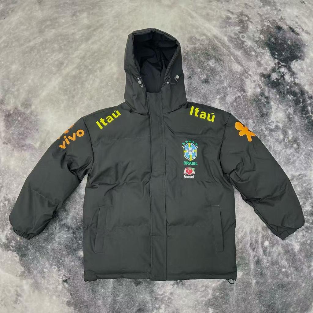 Brasilien lädt Neymar mit den gleichen Fußball-Halbzug-Trainingsanzügen für Herren und Damen, Trenchcoats mit Fleece und dünnen Kapuzenjacken auf
