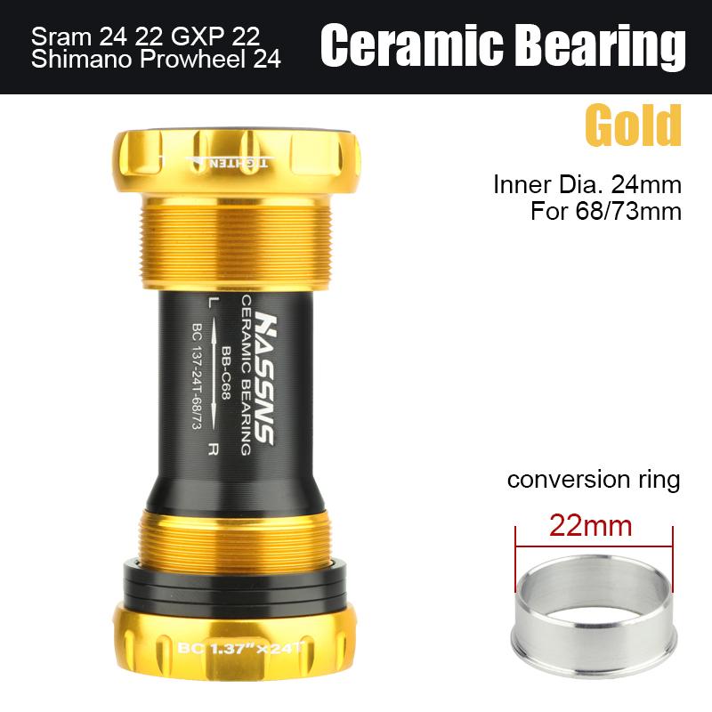 HASSNS Bike Bottom Bracket Ceramics Mtb BB68 Hollowtech Carriage Central Movement for Mountain Bike Crank Crankset Cycling Botto