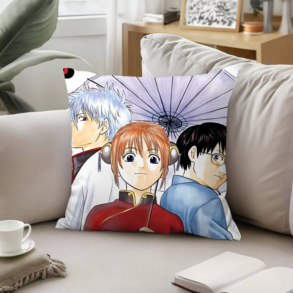 Anime GGintama Pillow Case Sofa And Living Room Decorative Cushion Covers Dustproof And Miteproof Invisible Zipper