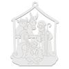 Nativity Scene Stable White Wooden Bauble Christmas Tree Pendant Christmas Tree Decoration