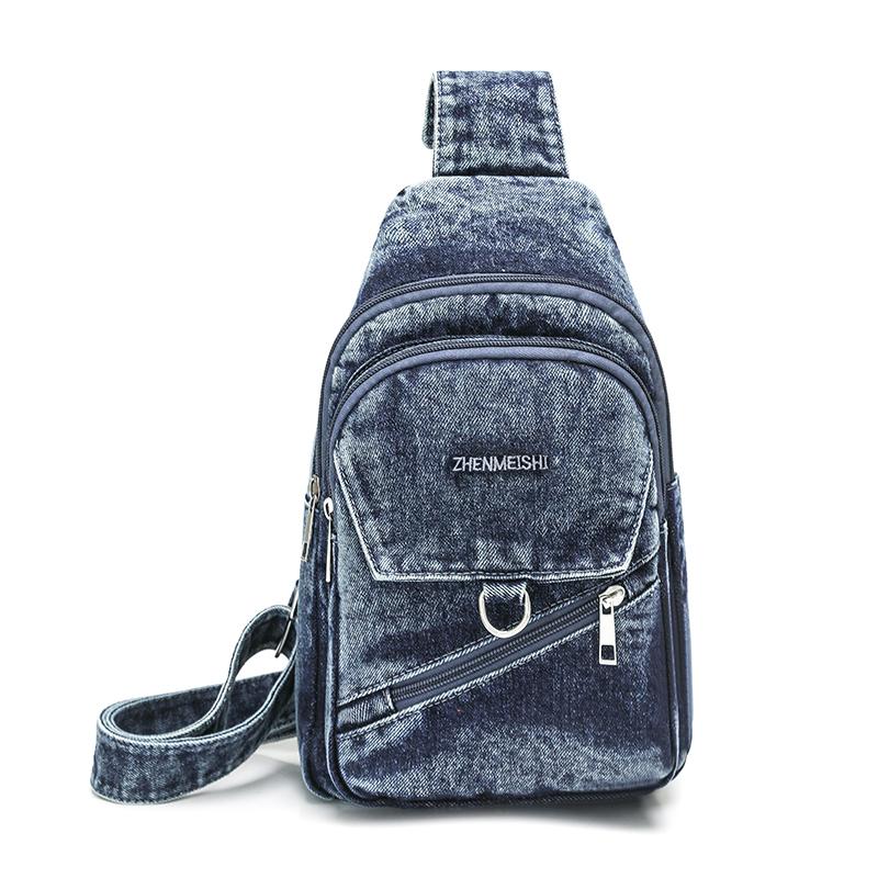 Denim Chest Bag Women's Crossbody Bag Large Capacity Shoulder Bag