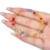 Color Imitation Crystal Love Flower Beaded Bracelet Women's Niche Design Temperament Versatile High-end Hand Rope Accessories