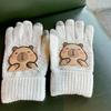 Cold Protection Gloves Warm Knit Mittens Cute Driving Glove  Autumn Winter