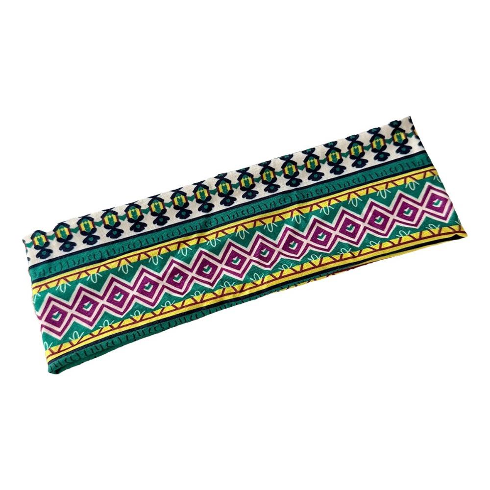 Ethnic Print Makeup Headband Sweat-absorbent Sport Hairband Durable Women's Hairband Daily Use