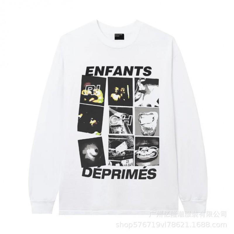 Unisex Oversized Long Sleeve T-Shirt With Geometric Graffiti Print Casual Streetwear Top Teens Adults