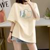Large Version Women's Cotton Short-sleeved T-shirt Women's Large Size Women's Clothing Summer New 2025 Loose Top Tide