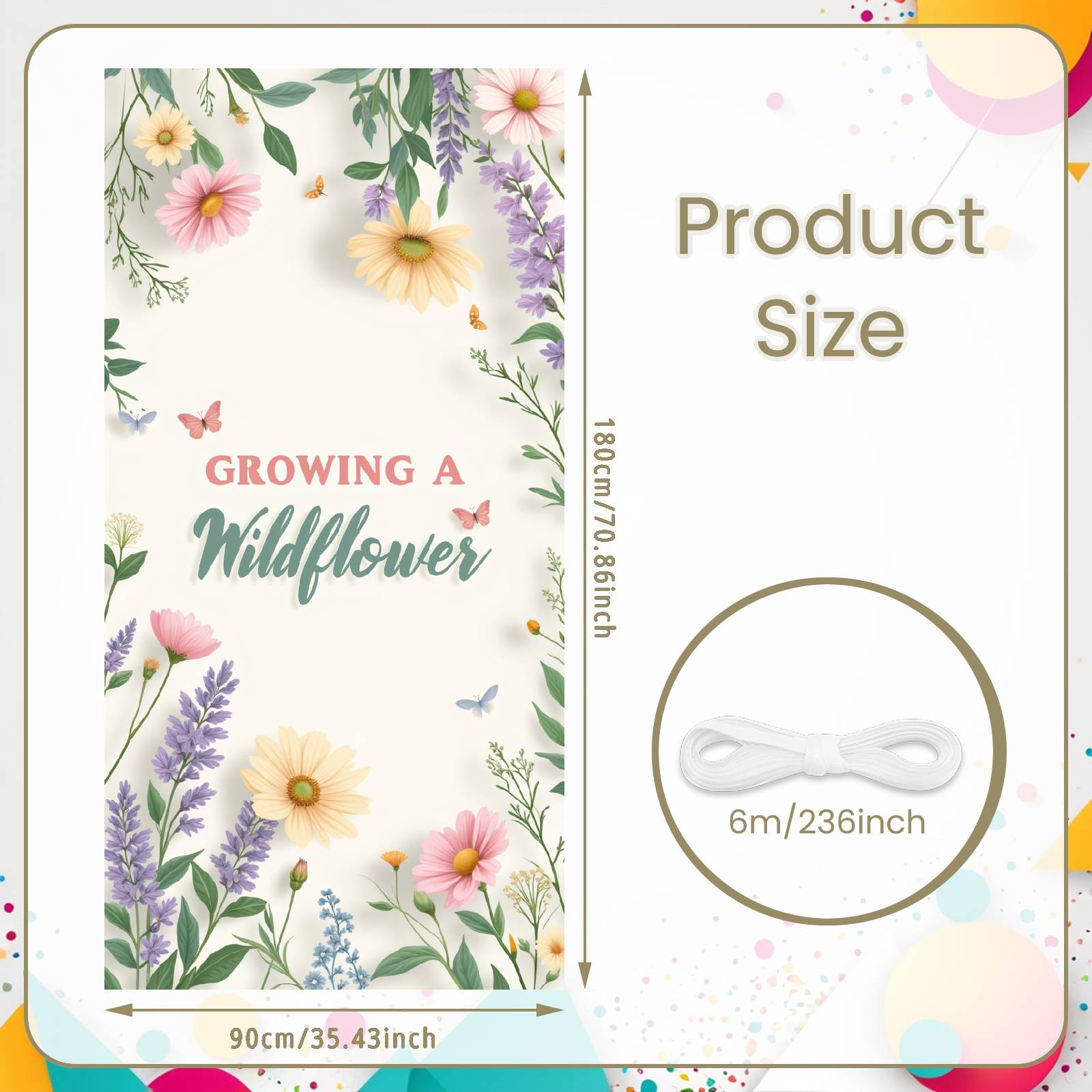 

Wildflower Banner Purple Lavender Nature Backdrop Floral Display Fresh Natural Nature Display For Birthday Party Photo