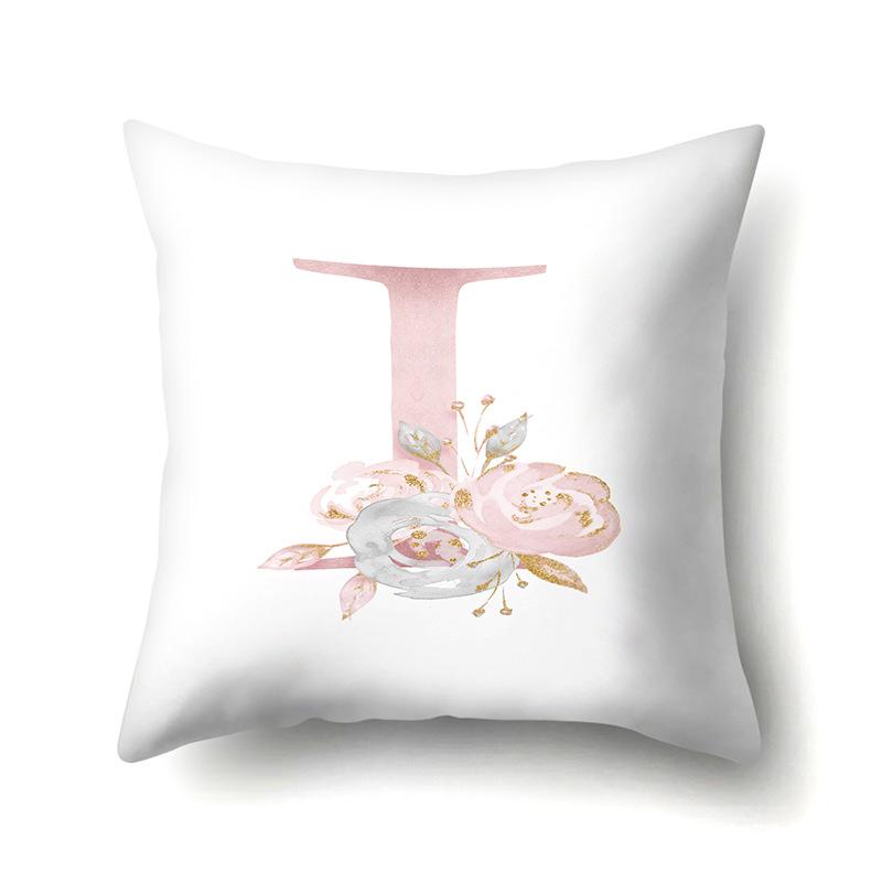 Polyester Pillowcase Automobile Decoration Home 26 English Letter Printing Pillowcase Waist Cushion Cover