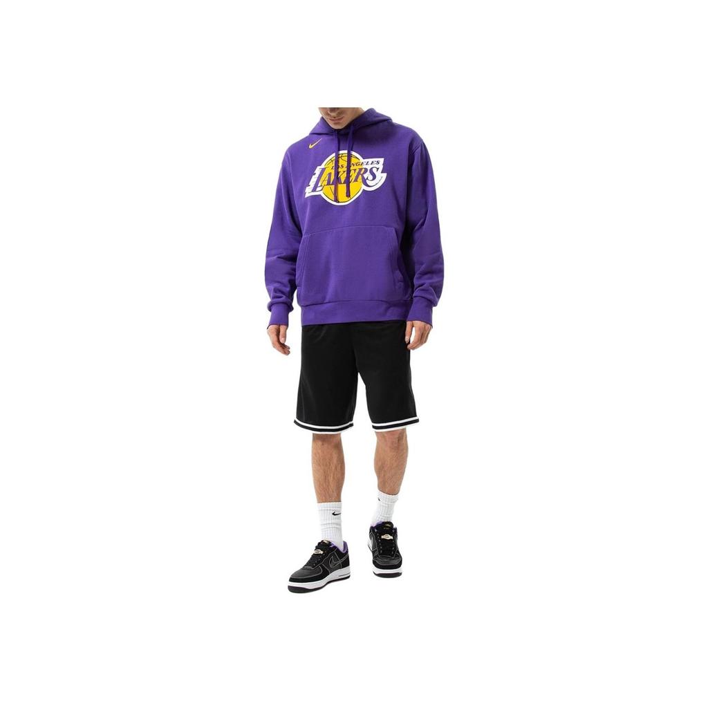 Nike NBA Los Angeles Lakers Fleece Pullover Hoodie Purple Men Streetwear DN4709-504