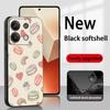 Macaron Cute Pink Girl Pattern Phone Case For Redmi Note 14 13 12 11 Pro Plus S 5G 14C A3 Soft Black Phone Cover