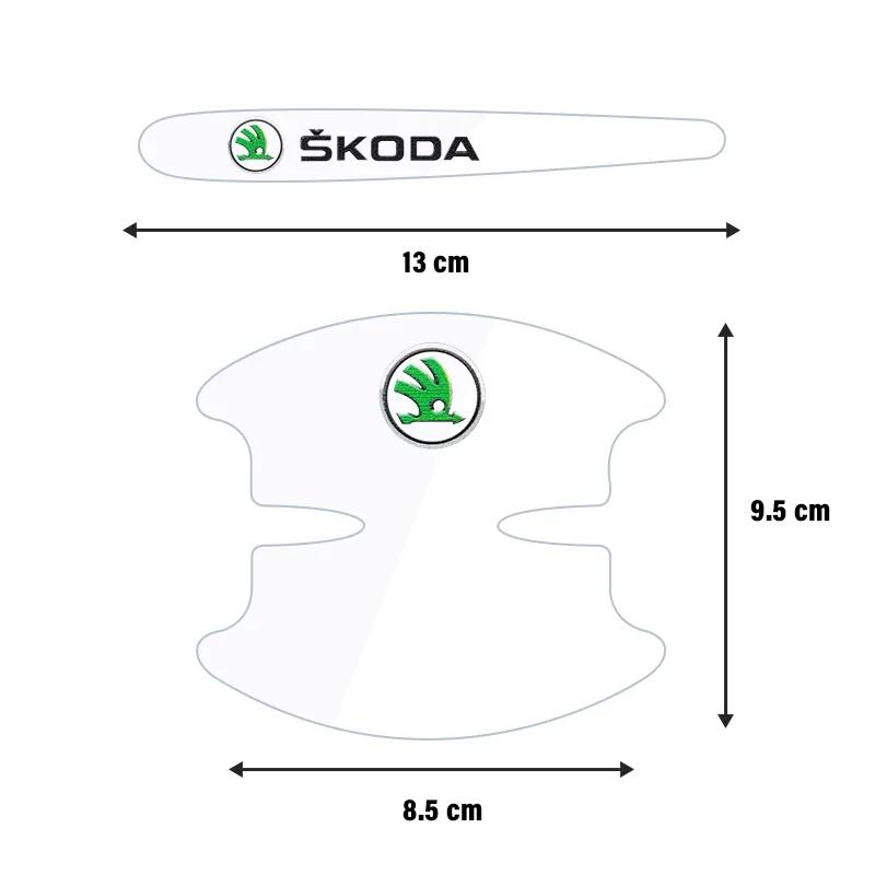 2025 Nowe 4/8 szt. Do Skoda Octavia Fabia Superb Karoq Naklejka na klamkę drzwi samochodowych Naklejki Ochronne Racing Sport Folia na miskę drzwi Akcesoria