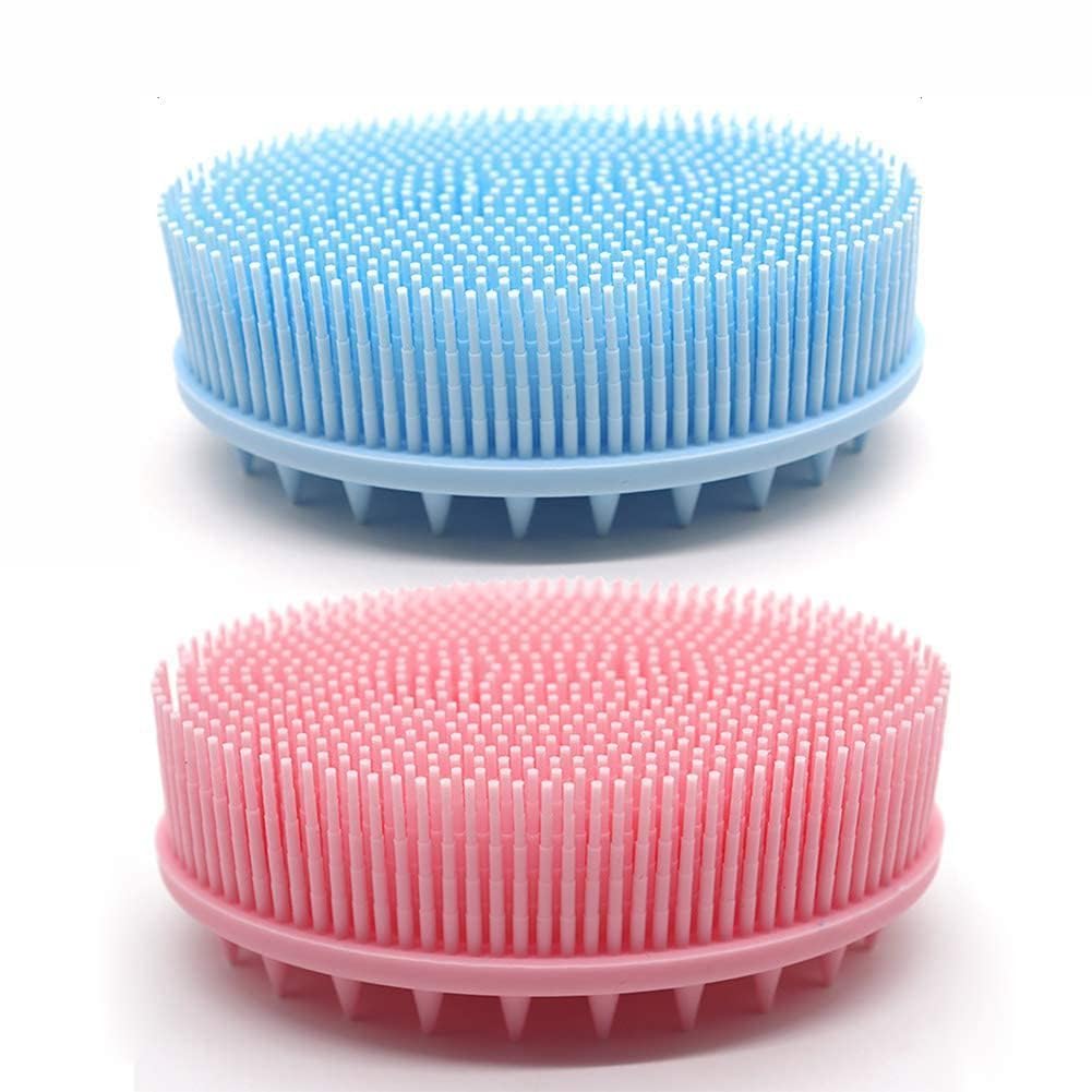DEVKUR Soft Silicone Scrubber Body Wash Scrubber for Skin Exfoliation, Silicone Baby Bath Scrubber Baby Bath Brush, Silicon Bath Brush (Multi Color)