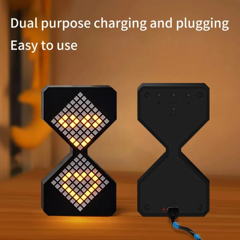 Creative DIY Digital Hourglass Birthday Gift Toy Game Kids Electronic Hourglass Cyber Style Sense of Technology Yellow Light