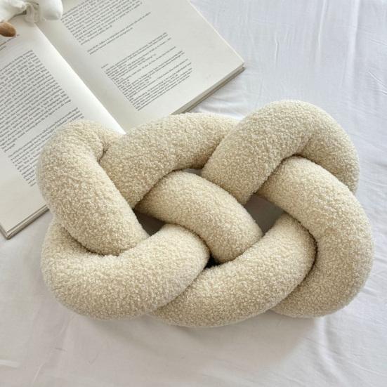Knitted Knot Pillow Handmade Decorative Throw Pillows Soft Sofa Cushion Home Bedroom Decor Gift for Holidays Parties