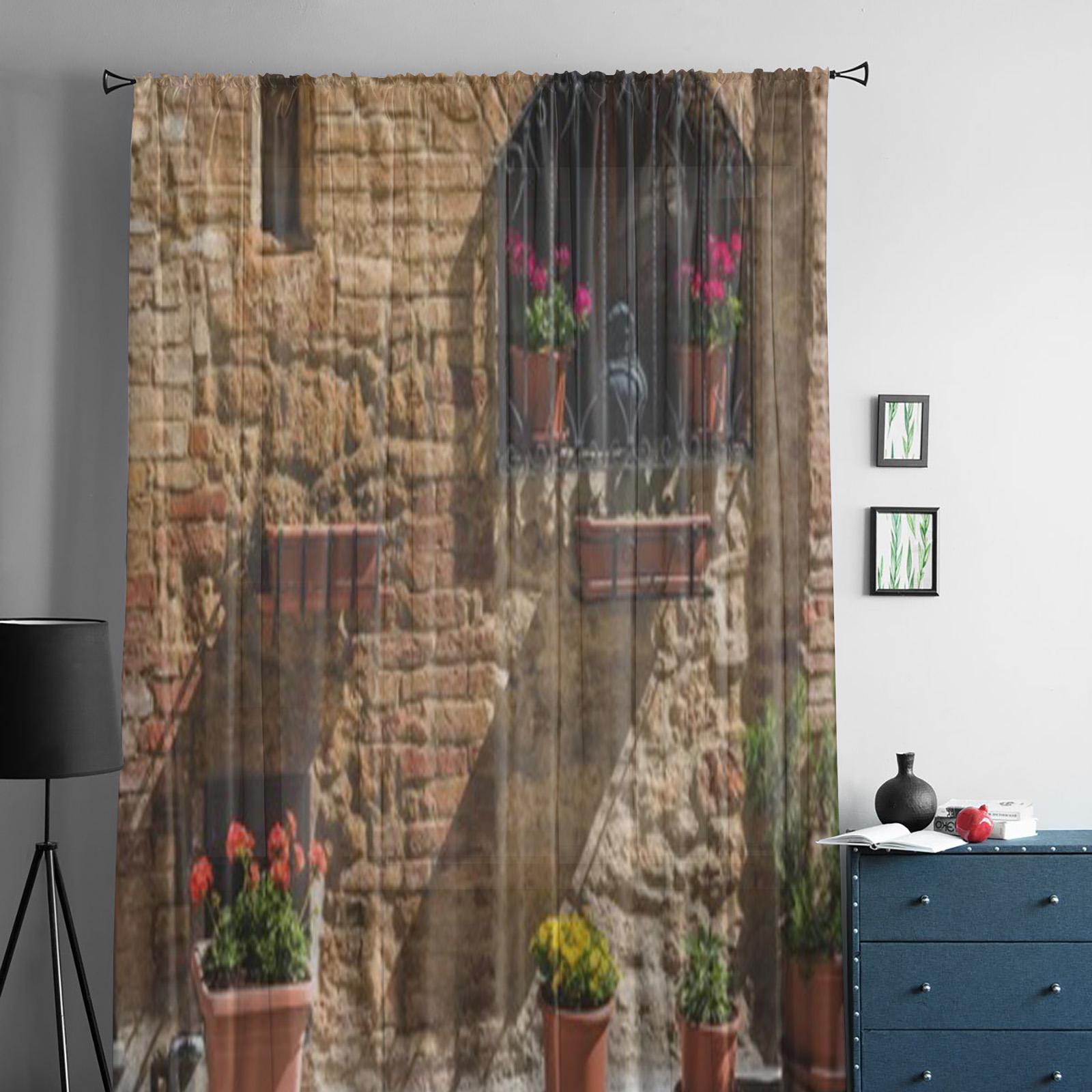 Красочные улицы города Тосканы Тюль Прозрачные шторы для гостиной Спальня Кухня Украшения — фото 3