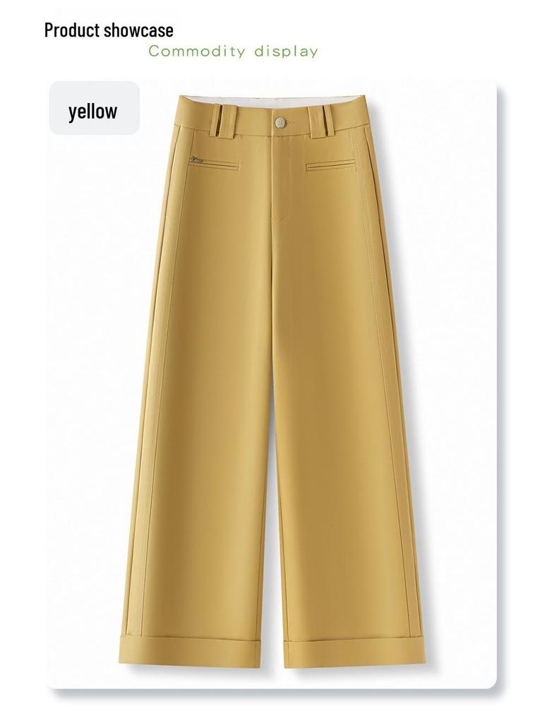 Women's Khaki Summer 2025 Loose Wide-Leg Casual Pants