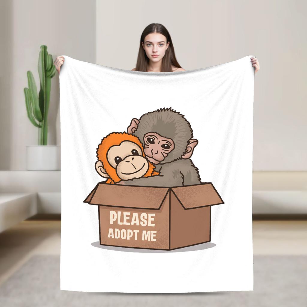 Soft Bedding Throws Travel Monkey Punch Blanket Flannel Bedspread For Bedroom Trend Sofa Bed Cover