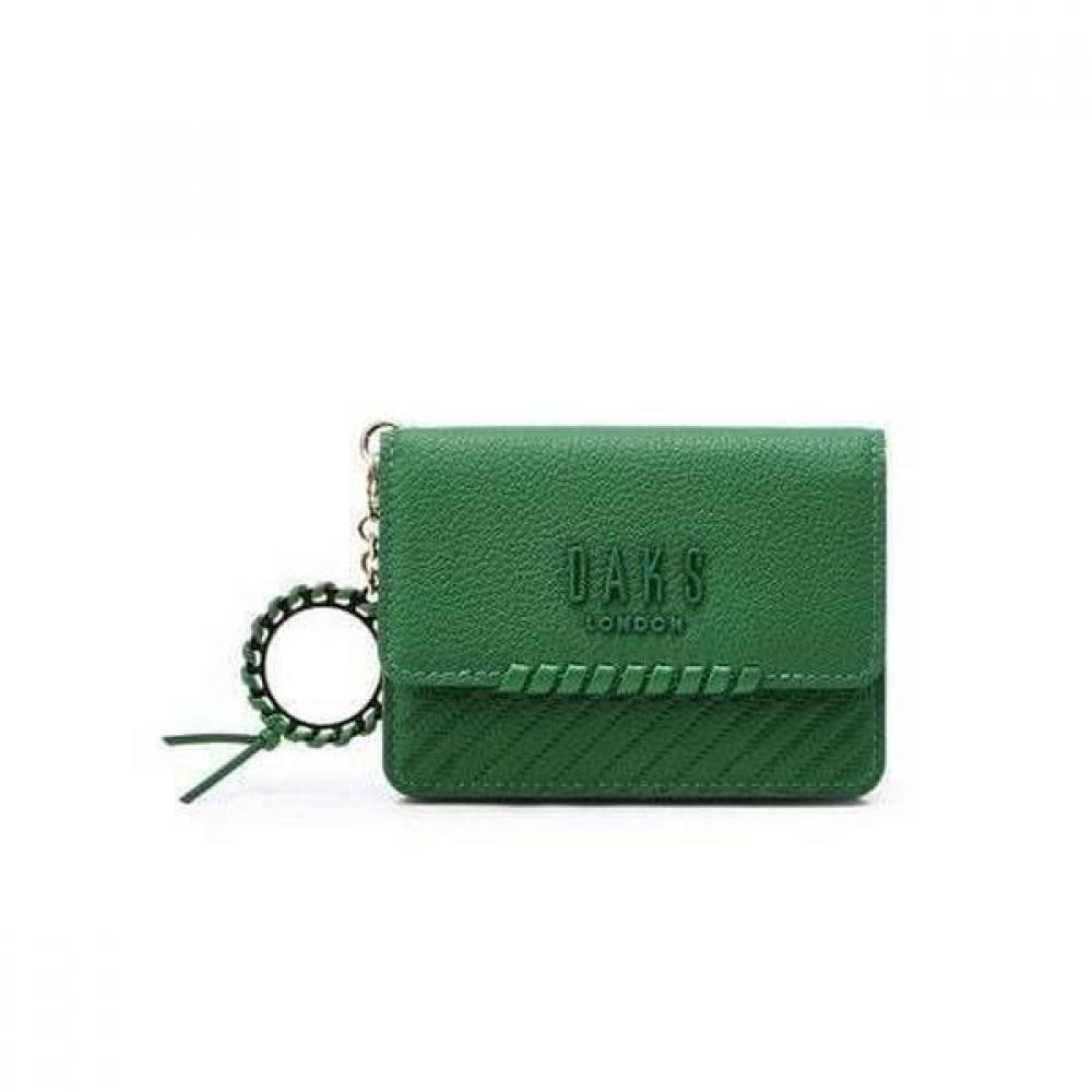 Daks Green Logo Contrast Leather Card Wallet Dcho5f162e2